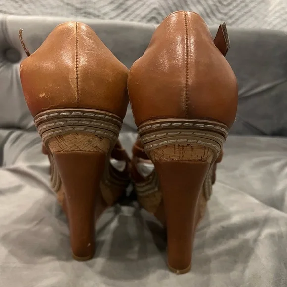 White House Black Market Leather Wedges - Picture 3 of 5